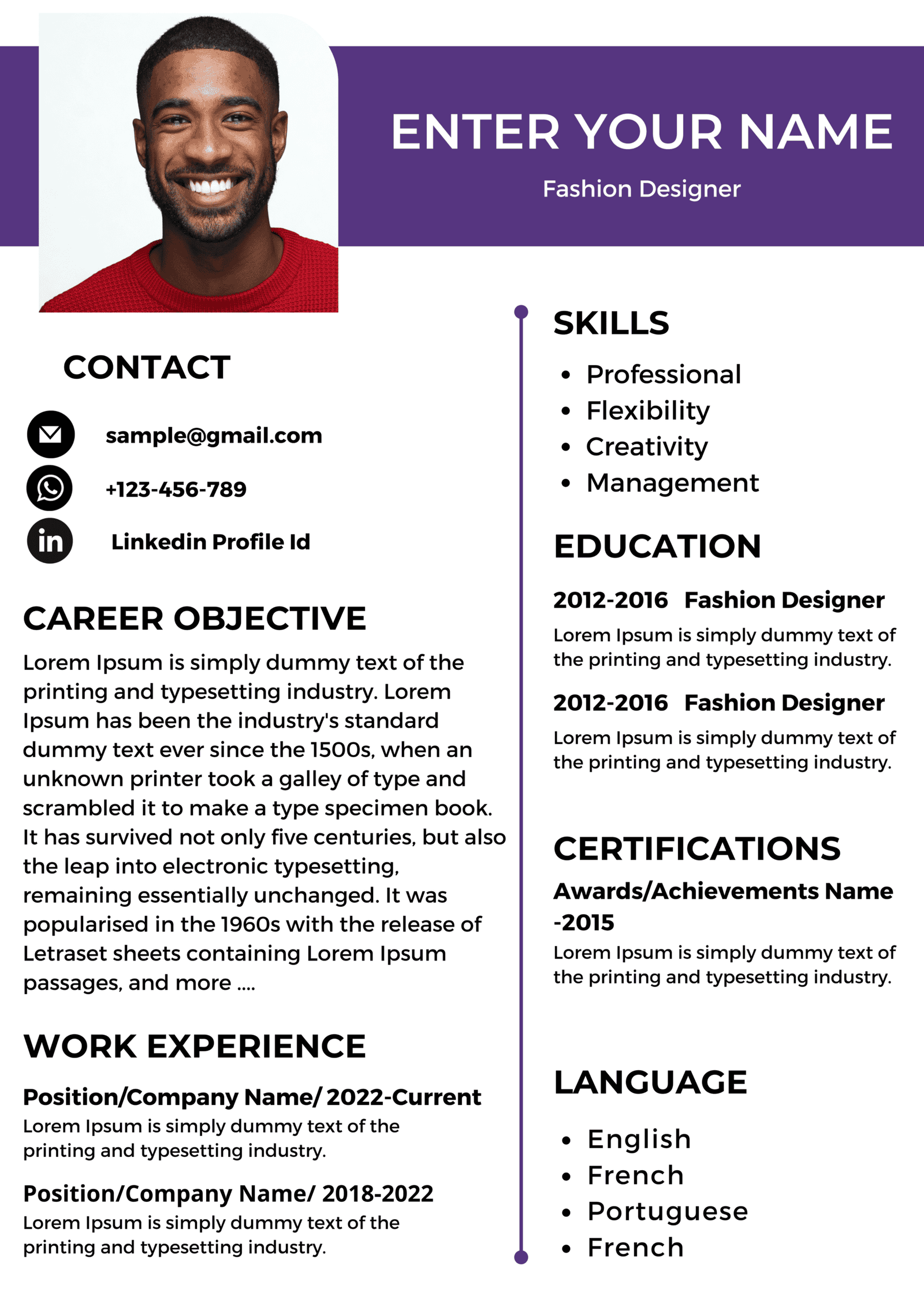 Dubai Resume Template – Clean Sectioned Design